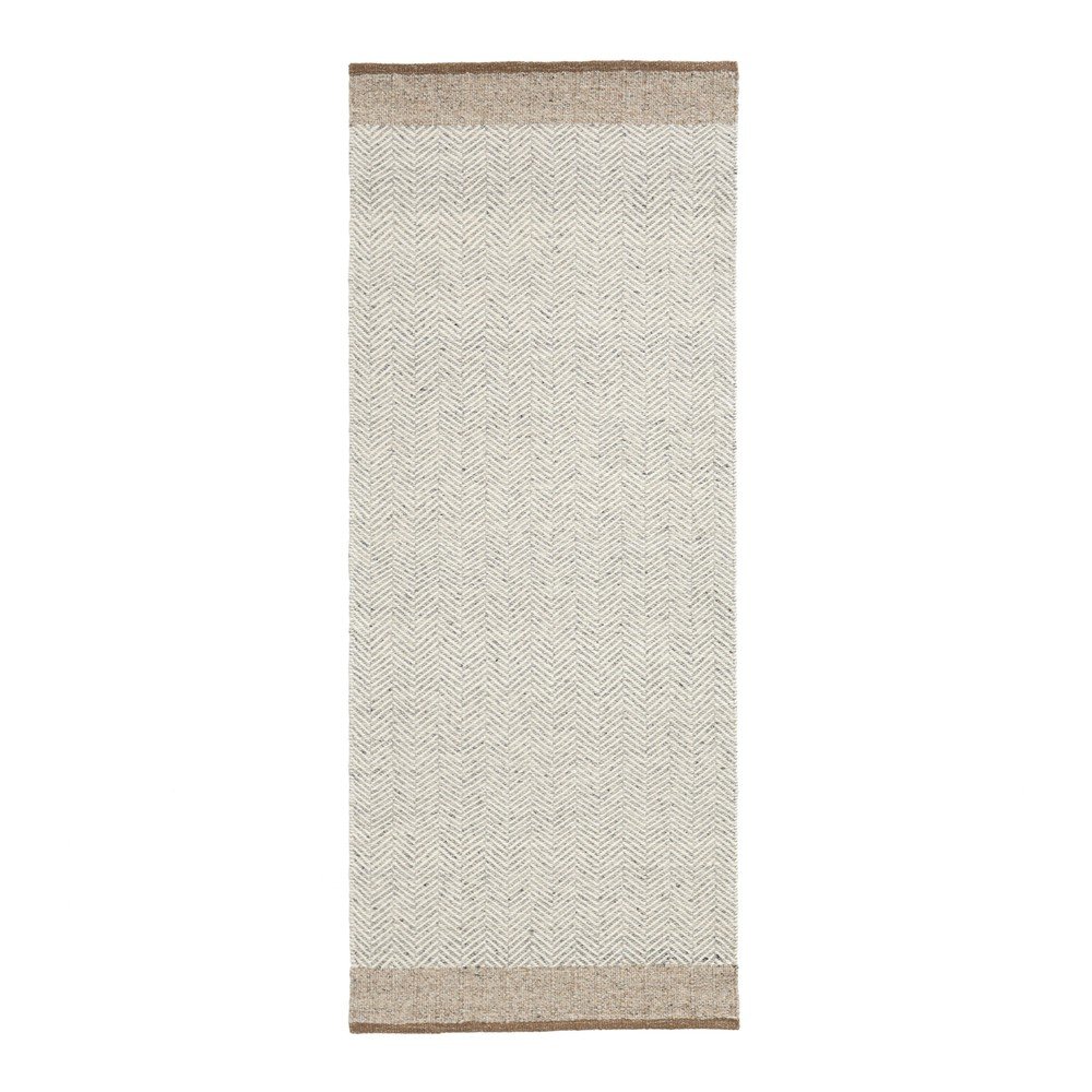 Bézs kétoldalas-kézi szövésű gyapjú futószőnyeg 80x200 cm Nifelia – Kave Home