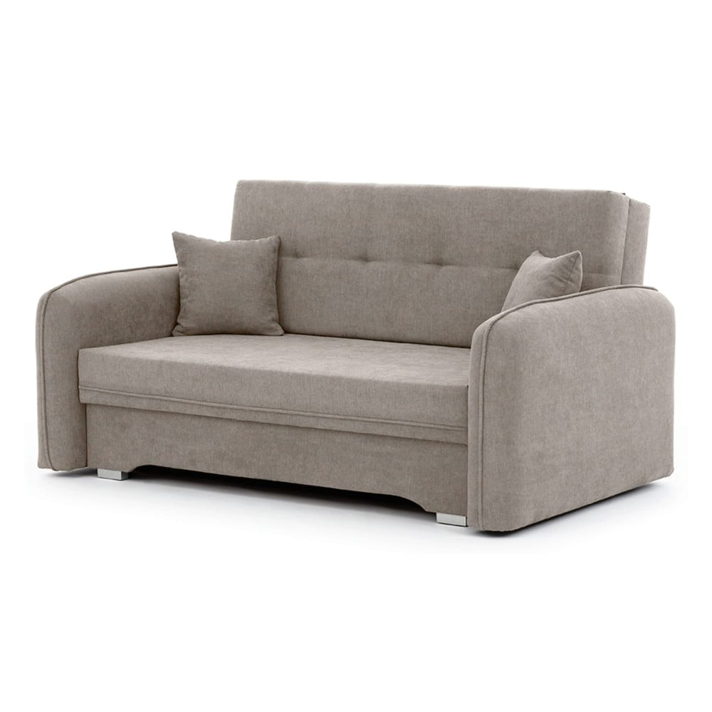 Bézs zsenília kinyitható-tárolóhelyes kanapé 155 cm Laine – ELTAP