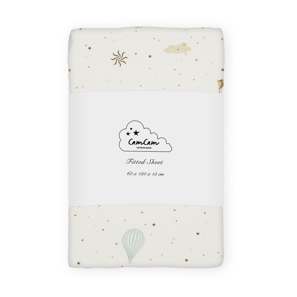 Elefántcsont színű gumis bio pamut gyerek lepedő babaágyhoz 60x120 cm Dreamland – Cam Cam Copenhagen