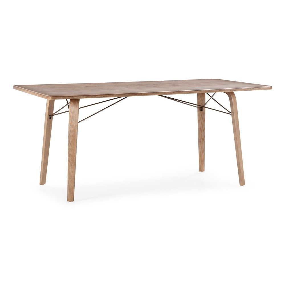 Étkezőasztal tölgyfa dekoros asztallappal 90x180 cm Lujan – MOME