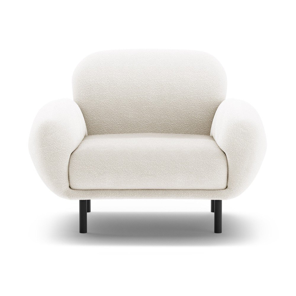 Fehér buklé fotel Poppy – Micadoni