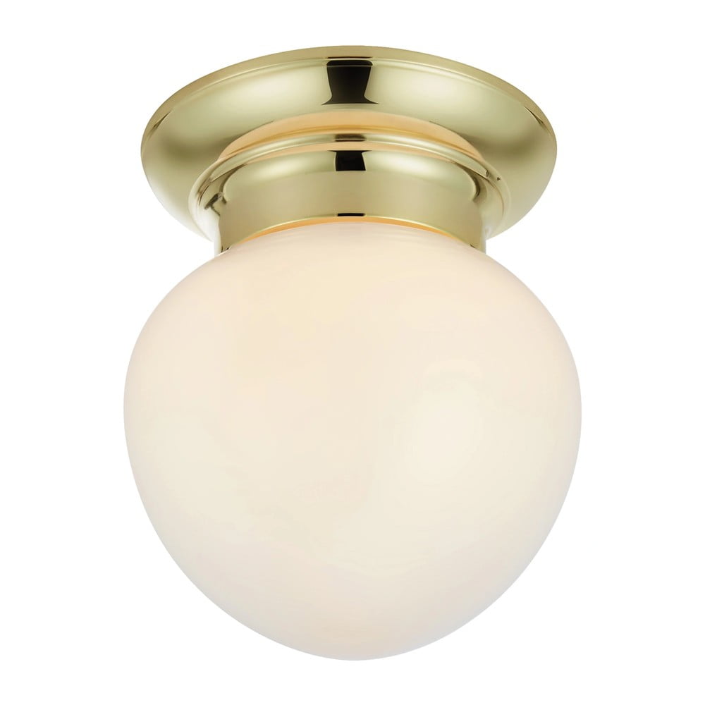 Fehér-sárgaréz színű mennyezeti lámpa üveg búrával Ronda – Markslöjd