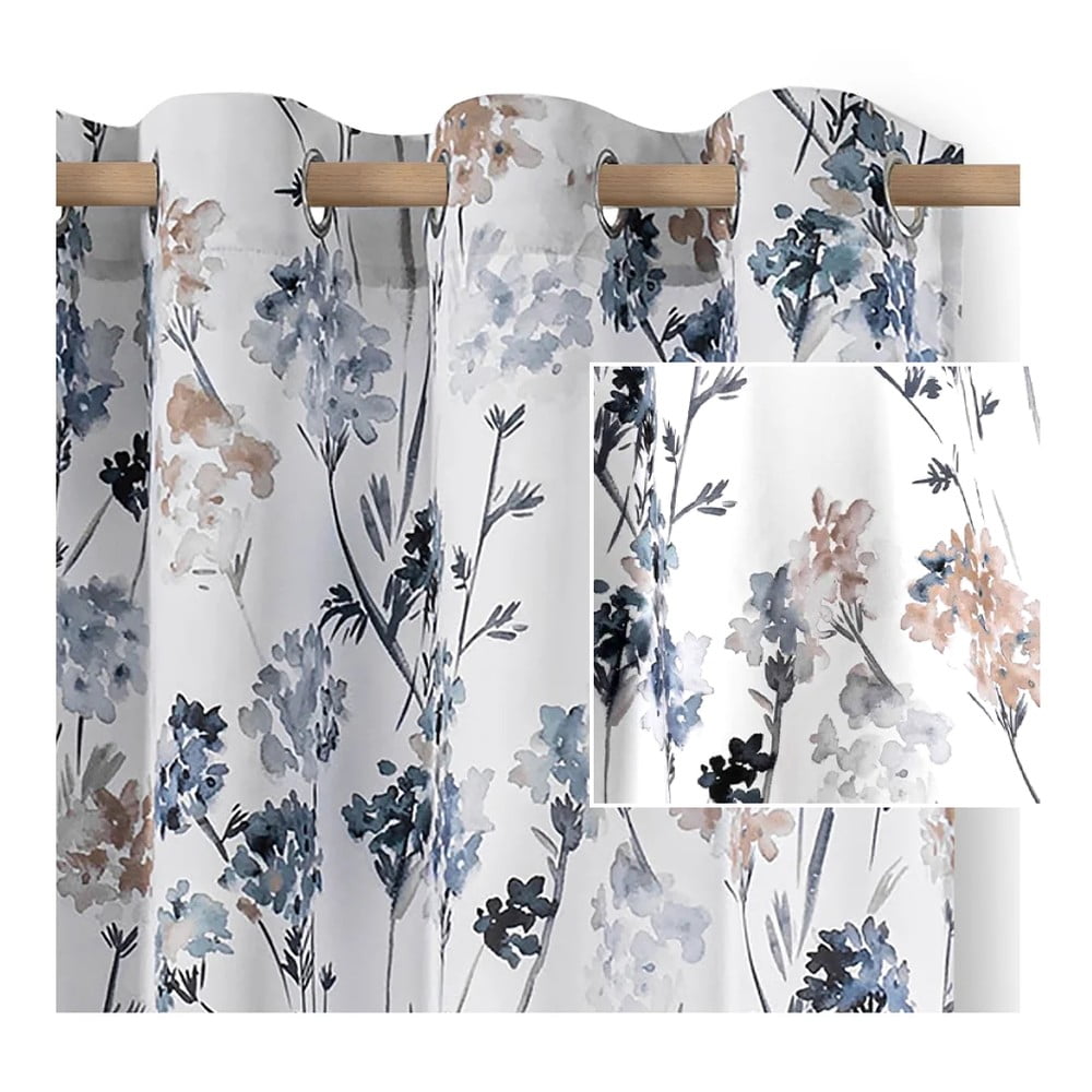 Fehér-világoskék dimout (részleges sötétítő) függöny 135x250 cm Solkone – Restilo