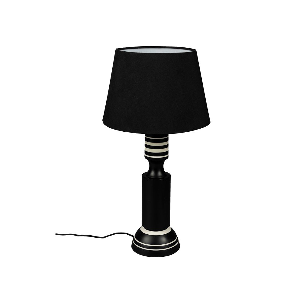 Fekete asztali lámpa textil búrával (magasság 60 cm) Virgil – Dutchbone