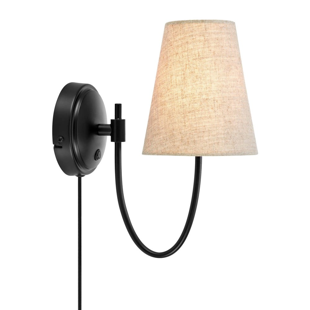 Fekete-bézs konnektorhoz csatlakoztatható fali lámpa Amar – Markslöjd