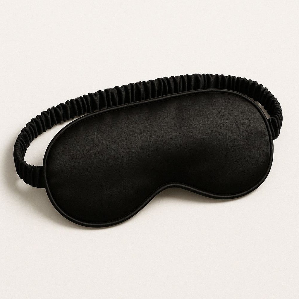 Fekete selyem alvómaszk Mulberry Silk – Mila Home Luxury