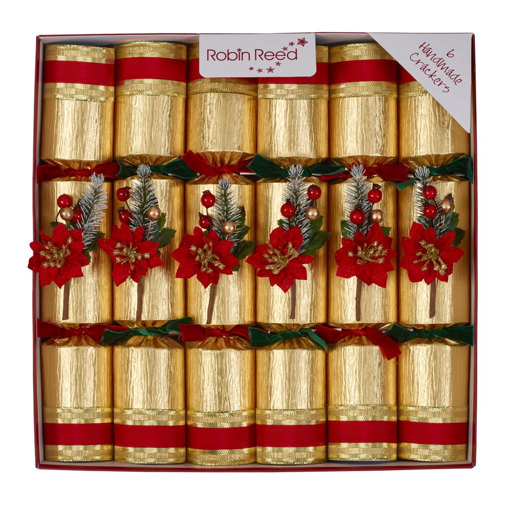 Karácsonyi cracker szett 6 db-os Poinsettia – Robin Reed