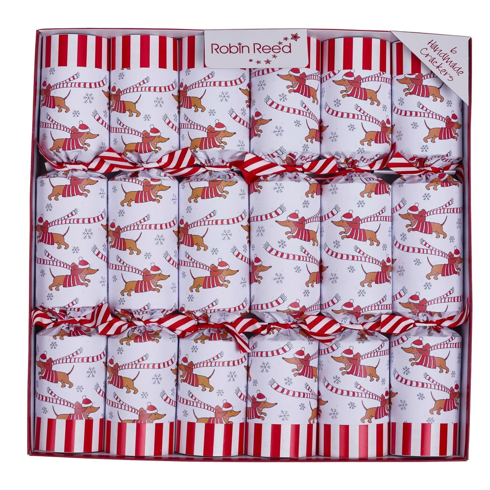 Karácsonyi cracker szett 6 db-os Racing Sausage Dog – Robin Reed