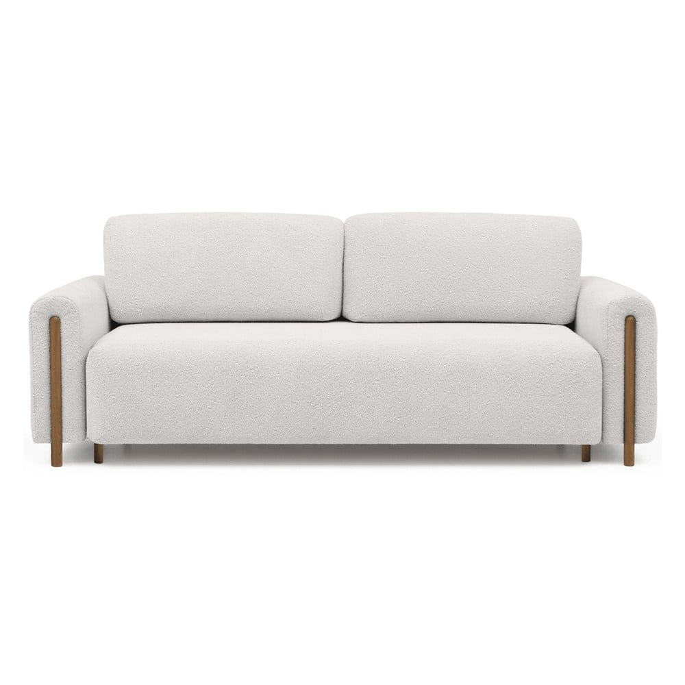 Krémszínű buklé kinyitható-tárolóhelyes kanapé 244 cm Arcadova – ELTAP