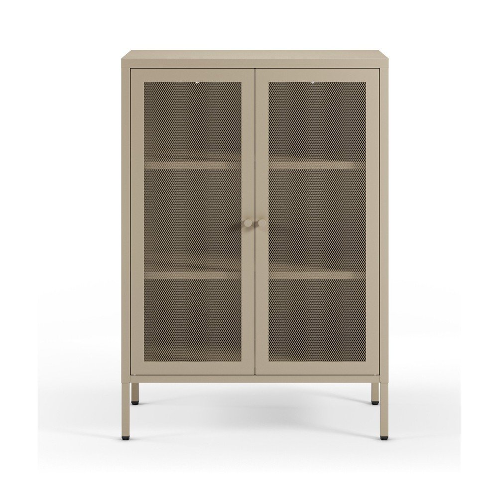 Krémszínű fém szekrény 70x100x40 cm Fayna – Marckeric