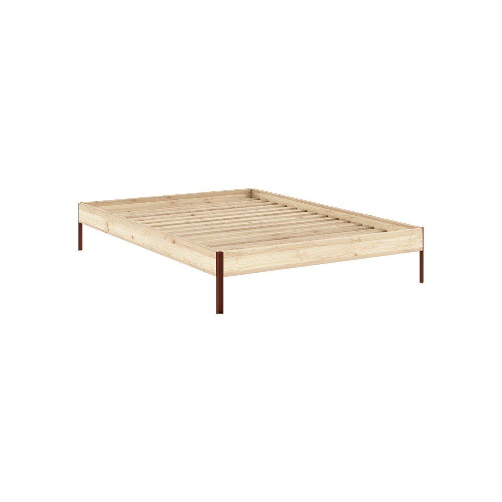 Natúr színű borovi fenyő franciaágy ágytámla nélkül