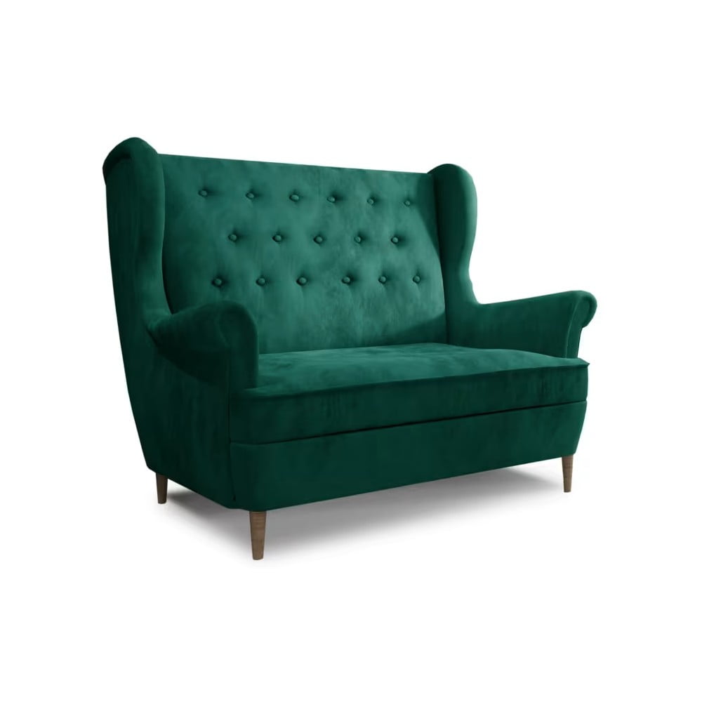 Sötétzöld bársony kanapé 150 cm Aros – ELTAP