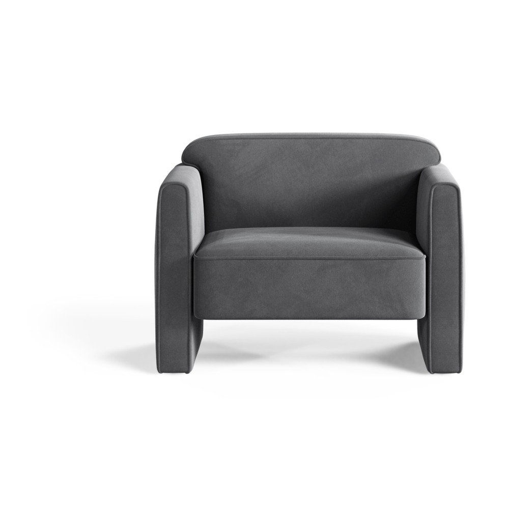 Szürke bársony fotel Abby – Micadoni