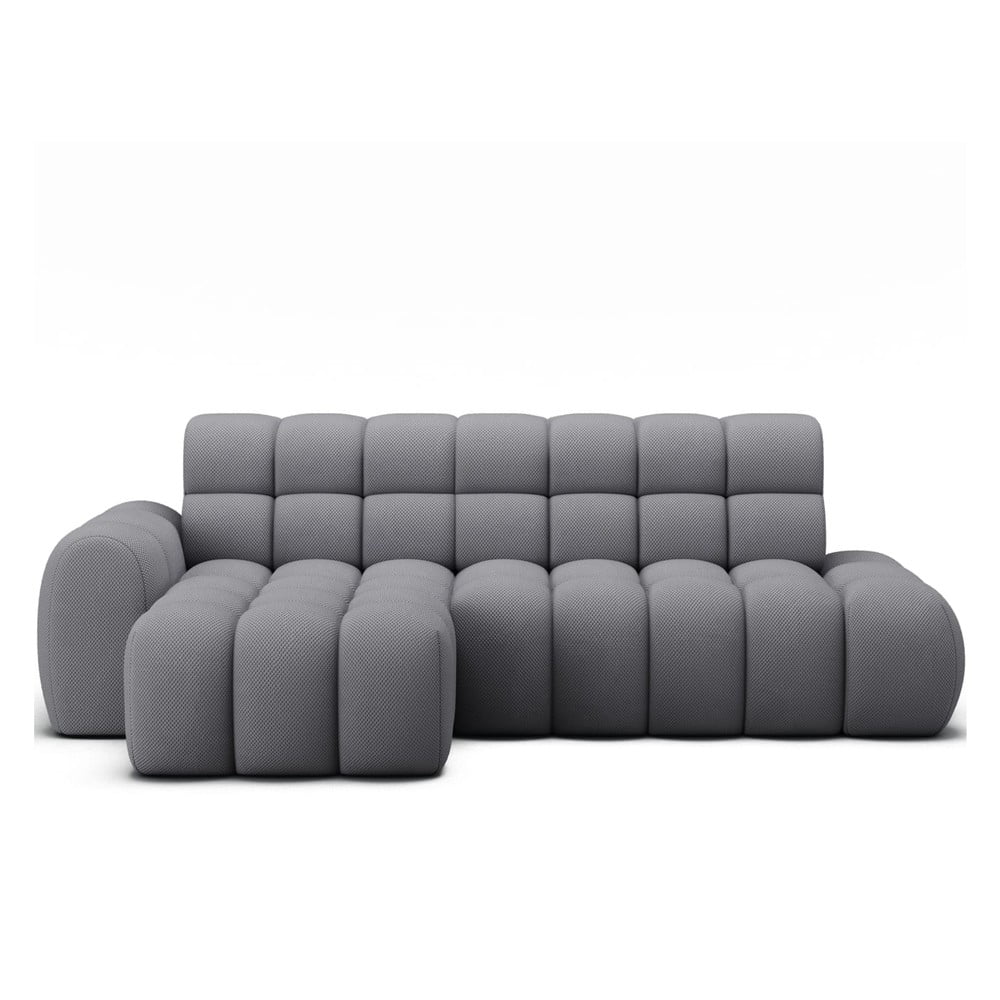 Szürke kinyitható sarokkanapé (bal oldali-heverő résszel) Ceedro – ELTAP