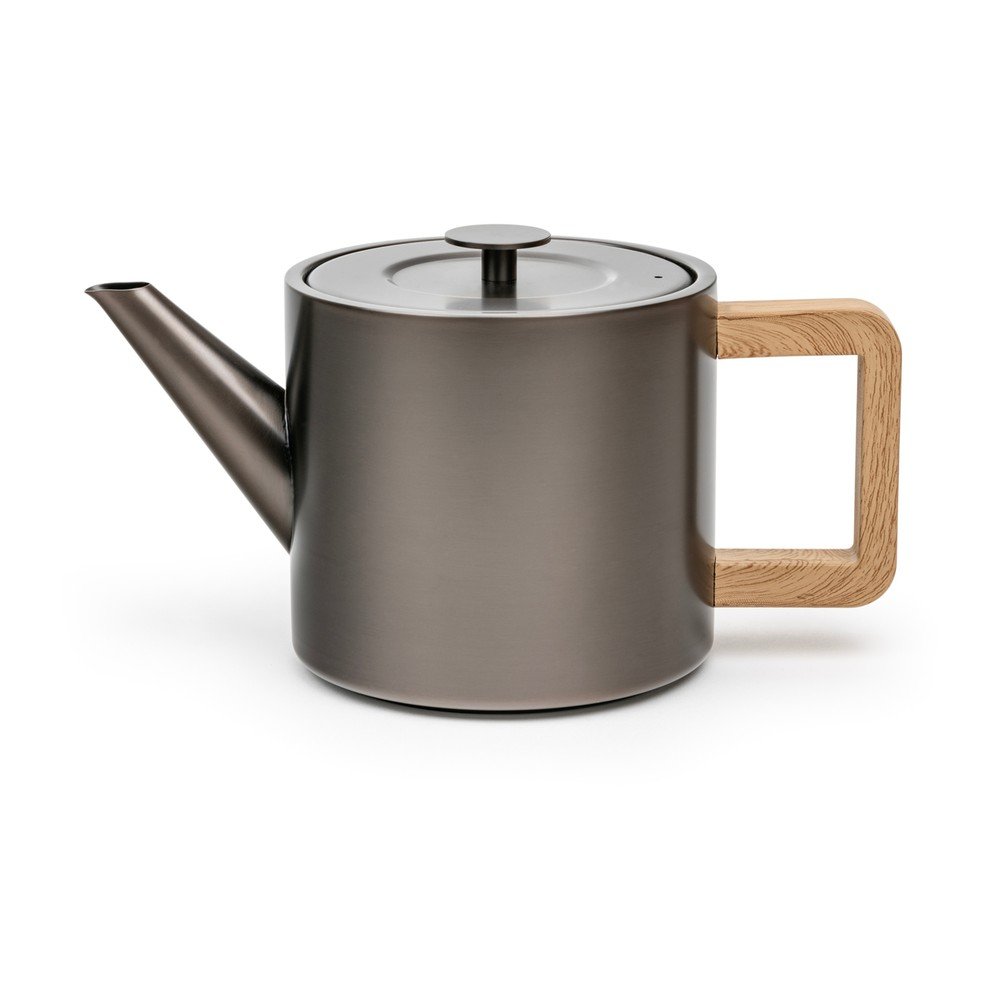 Szürke rozsdamentes acél teáskanna szűrővel 1