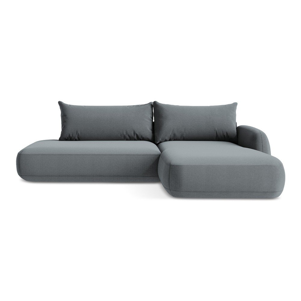 Szürkéskék kinyitható sarokkanapé (jobb oldali-heverő résszel) Hale – Makamii