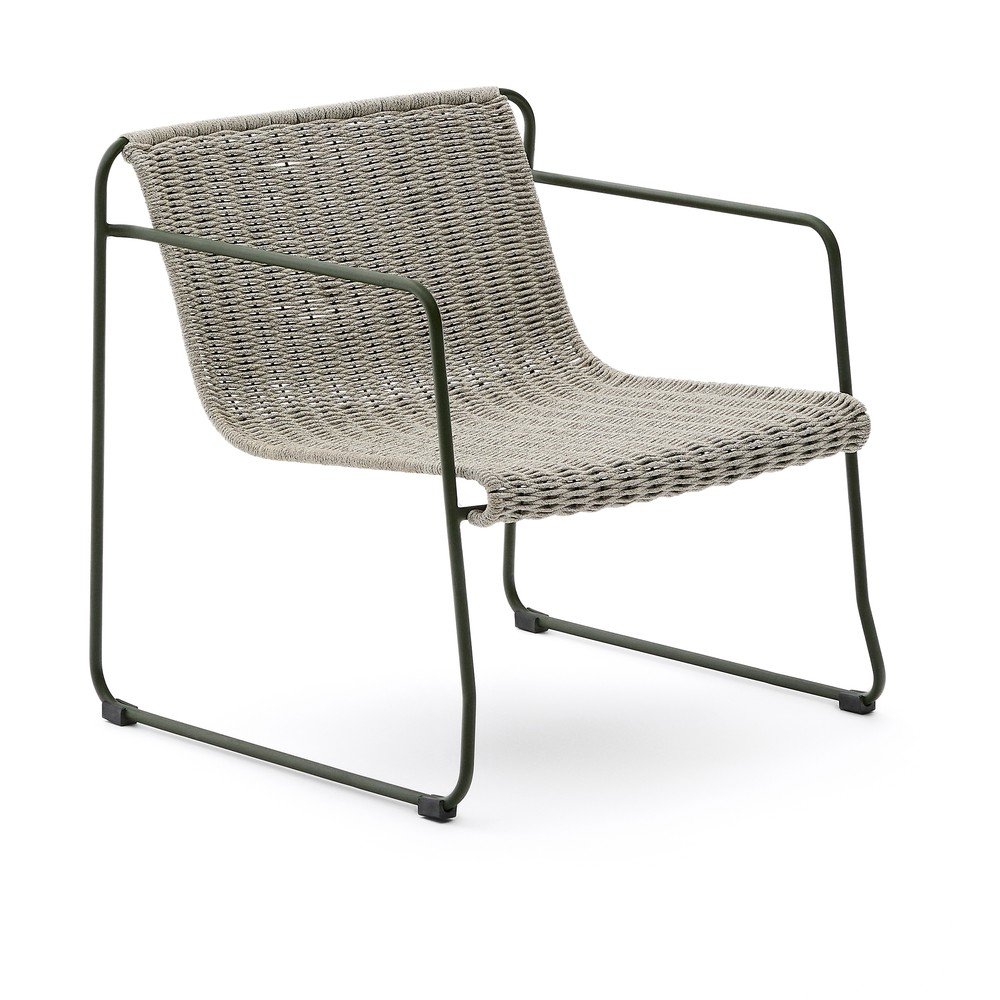 Szürkészöld fém kerti fotel Maurina – Kave Home