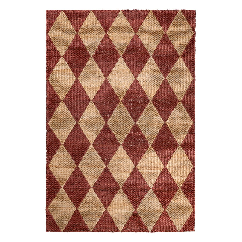 Terrakotta színű kézi szövésű jutakeverék szőnyeg 120x170 cm Effie Diamond – Flair Rugs