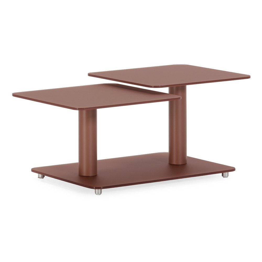 Terrakotta színű üveg dohányzóasztal 54x115 cm Elvi – Marckeric