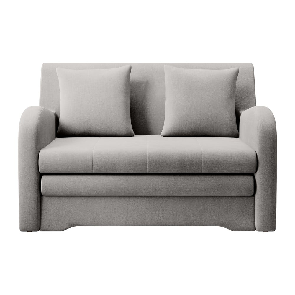 Világosszürke bársony kinyitható kanapé 130 cm Ario – ELTAP