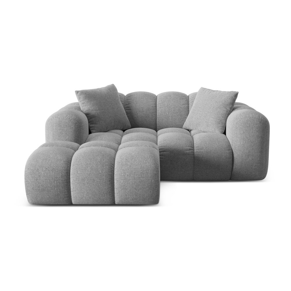 Világosszürke zsenília sarokkanapé (bal oldali-heverő résszel) Treno – Cosmopolitan Design