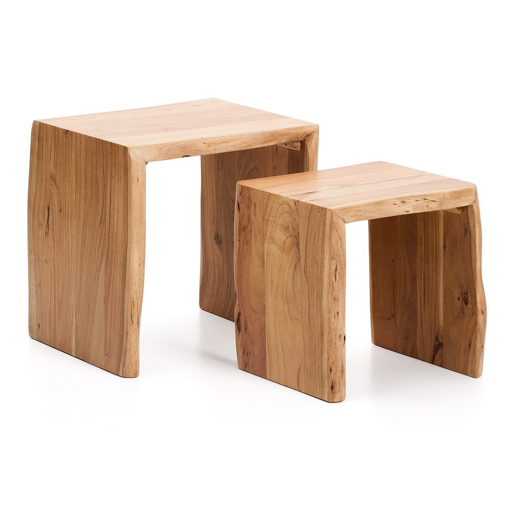 Akácfa tárolóasztal szett 2 db-os 40x50 cm Lomiri – Kave Home