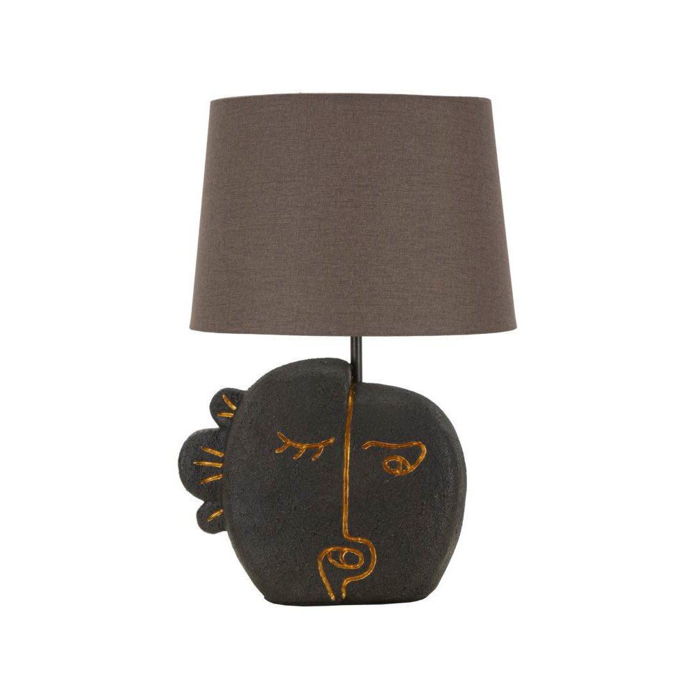 Barna asztali lámpa textil búrával (magasság 39