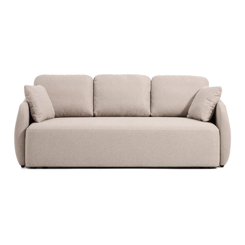 Bézs zsenília kinyitható kanapé 218 cm Laira – Kave Home