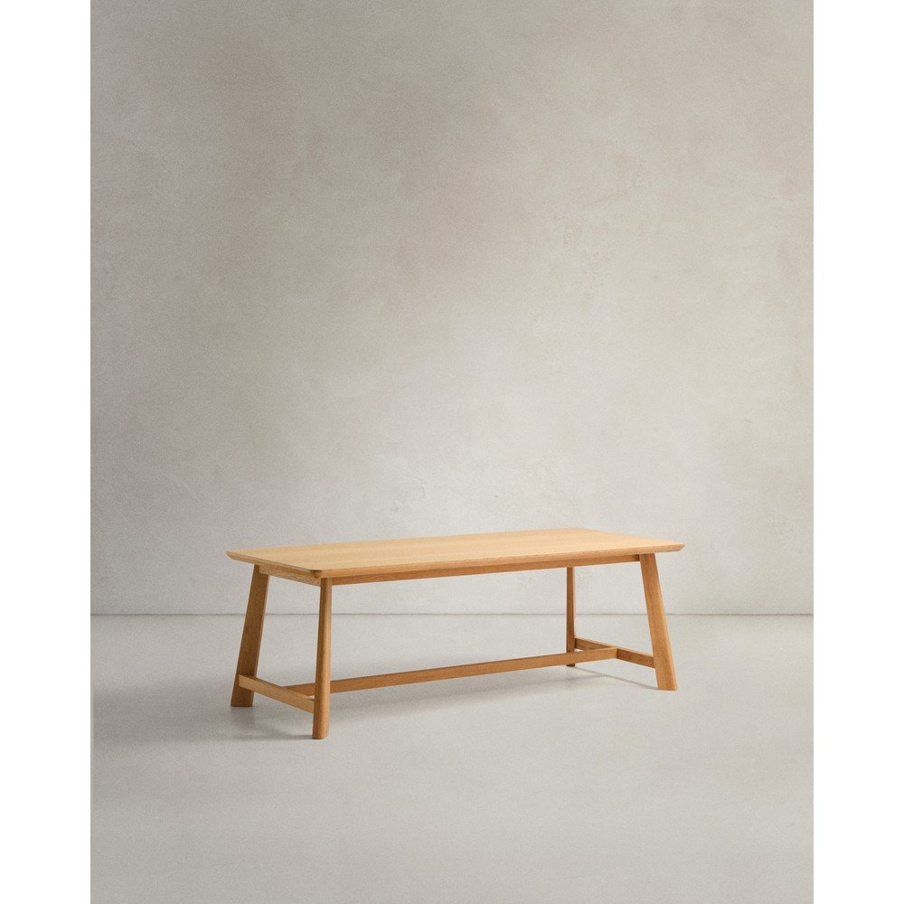 Étkezőasztal tölgyfa dekoros asztallappal 100x220 cm Idun – Kave Home