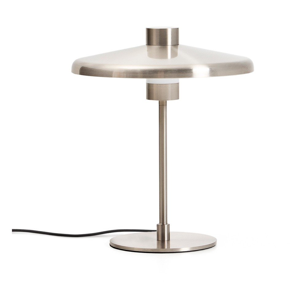 Ezüstszínű asztali lámpa fém búrával (magasság 32