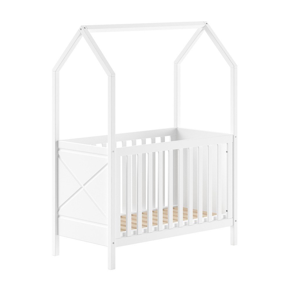 Fehér borovi fenyő babaágy állítható magassággal 60x120 cm Scott – Vipack