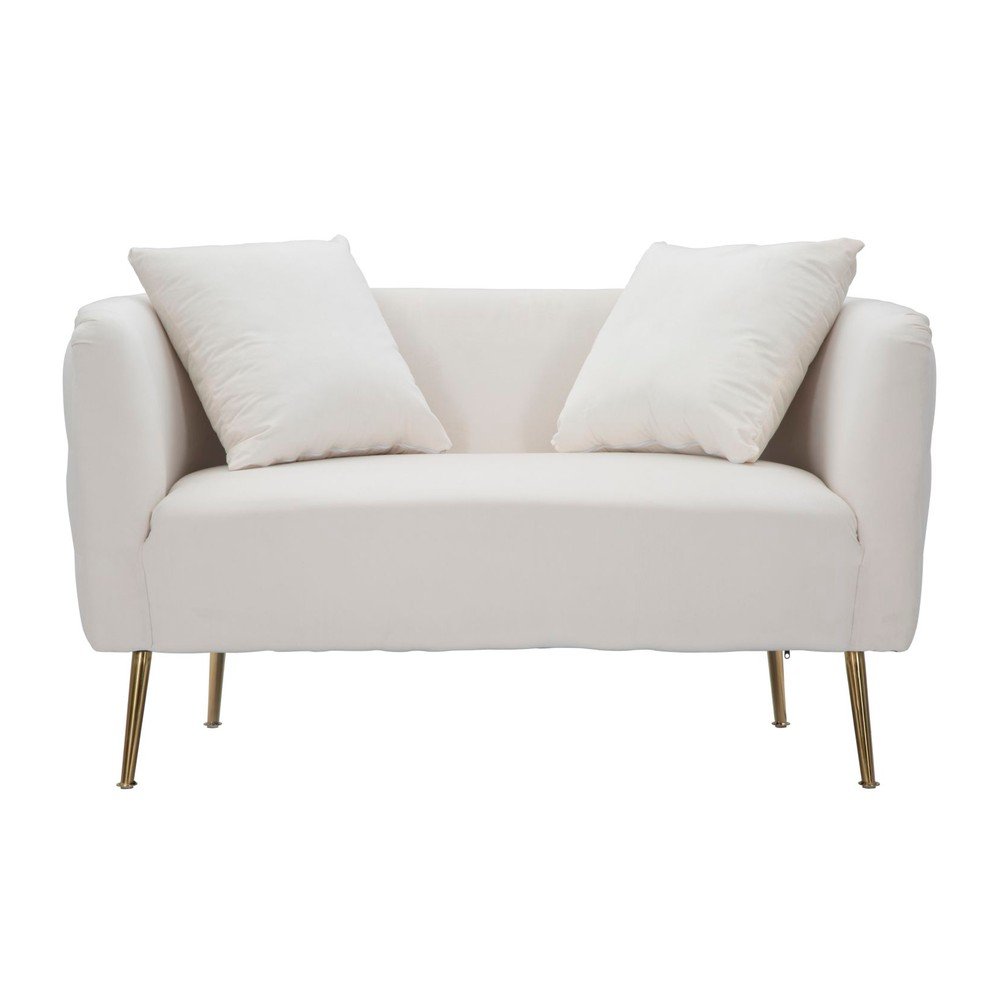 Krémszínű bársony kanapé 127 cm Bucarest – Mauro Ferretti