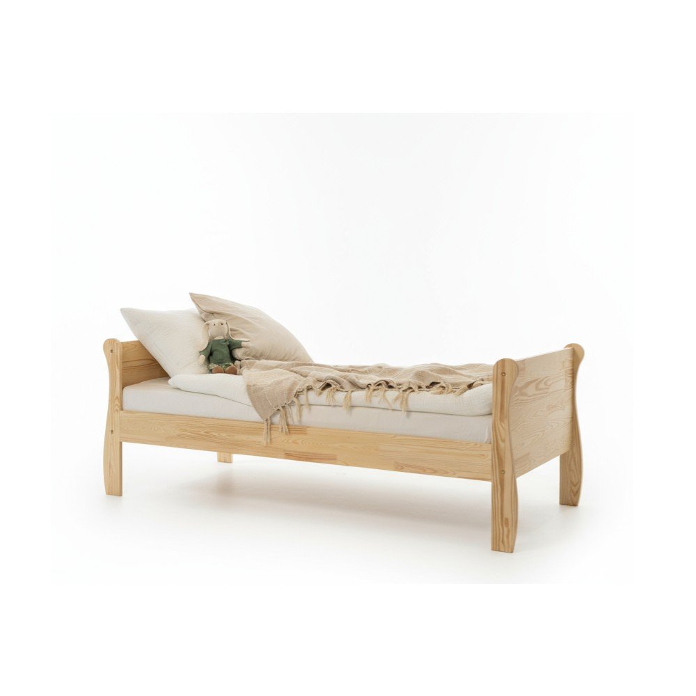 Natúr színű borovi fenyő gyerekágy ágyráccsal 80x200 cm Roma – Adeko