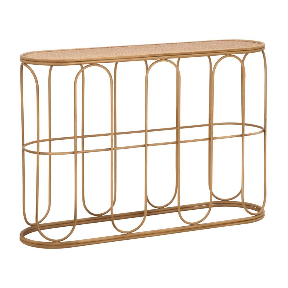 Natúr színű rattan konzolasztal 32x110 cm Samui – Mauro Ferretti