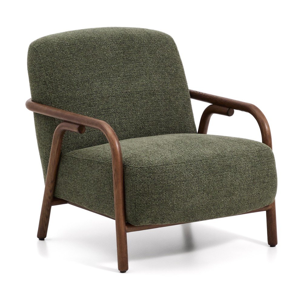 Sötétzöld zsenília fotel Sylo – Kave Home