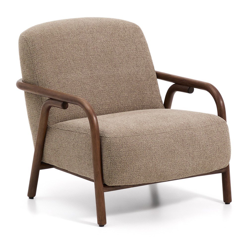 Szürkésbarna zsenília fotel Sylo – Kave Home