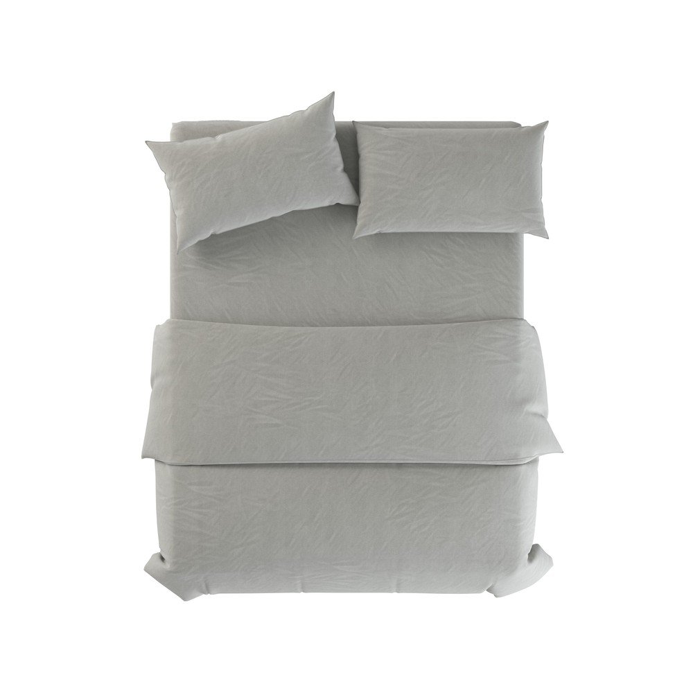 Szürkészöld kétszemélyes len ágyneműhuzat 200x200 cm Stone – Native Natural