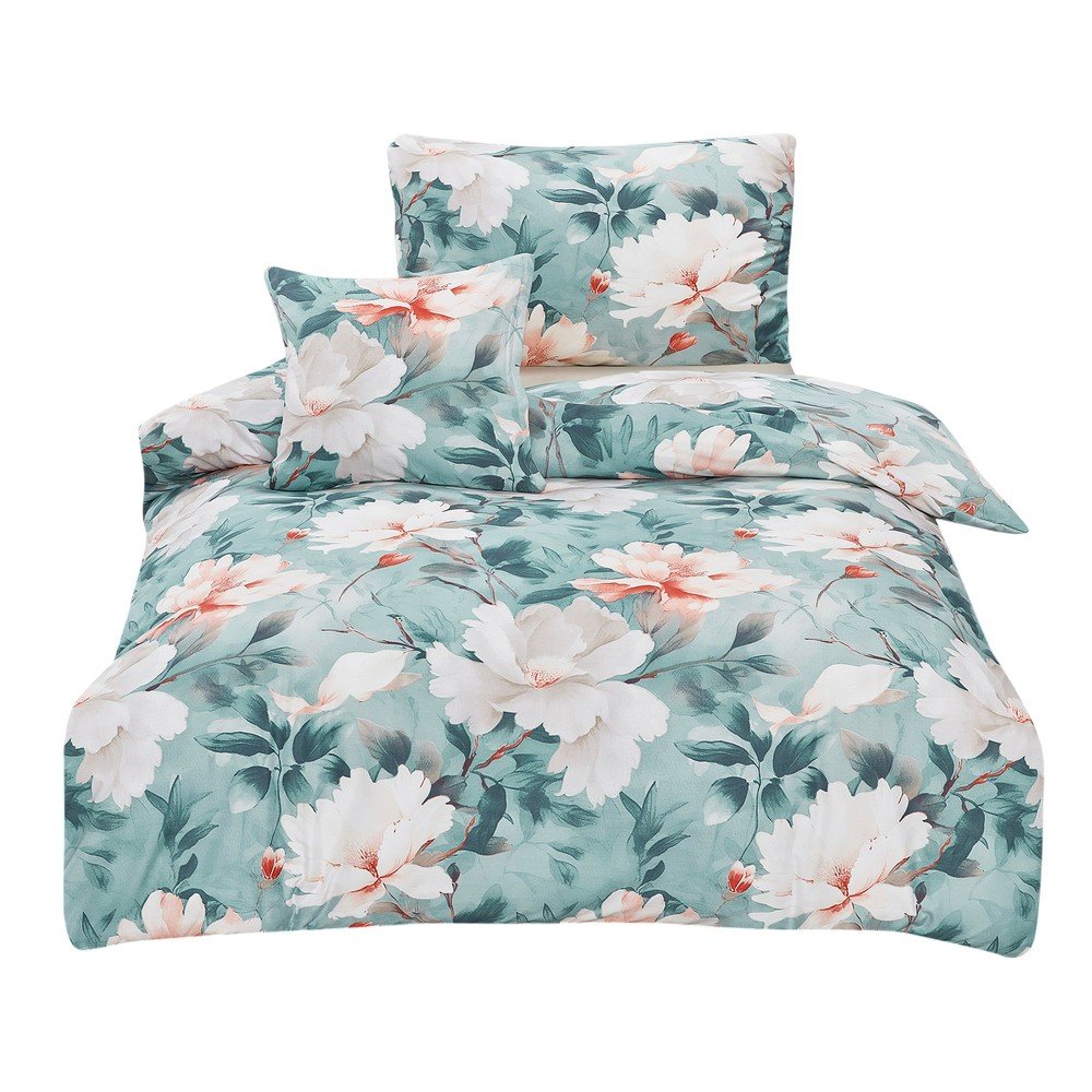 Türkiz egyszemélyes háromrészes mikroszatén ágyneműhuzat 140x200 cm Selma – My House