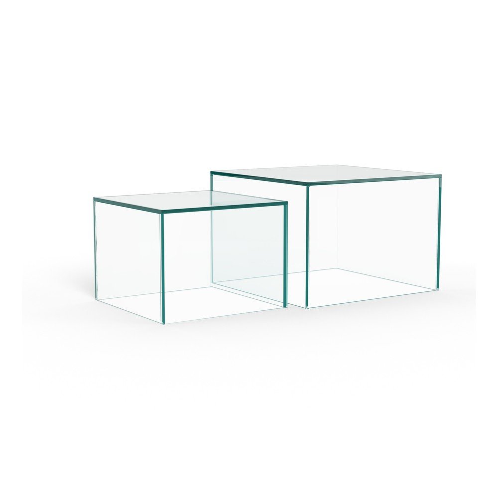 Üveg dohányzóasztal szett 2 db-os 50x50 cm Dice – Actona