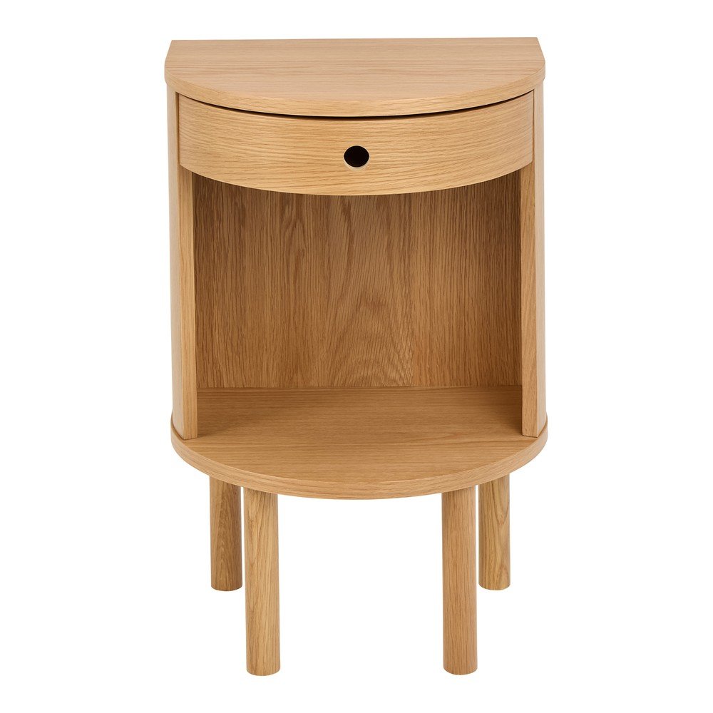 Világos natúr színű éjjeliszekrény tölgyfa dekorral Paron – Actona