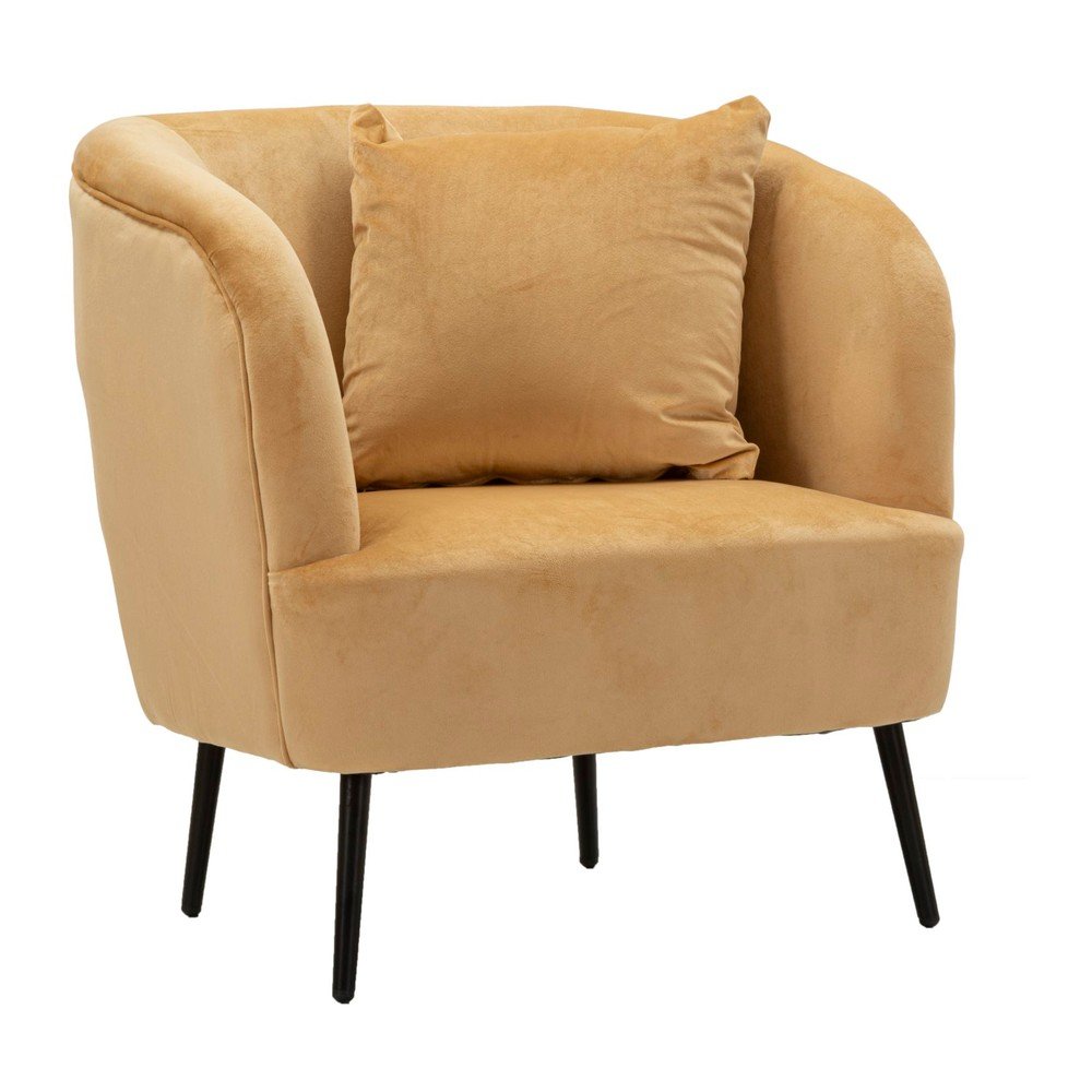 Világosbarna bársony fotel Browy – Mauro Ferretti