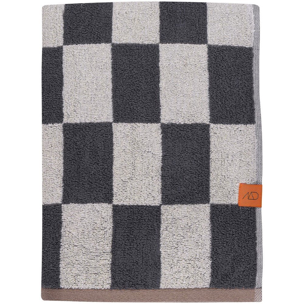 Antracitszürke-bézs frottír bio pamut fürdőlepedő 70x133 cm Retro – Mette Ditmer Denmark