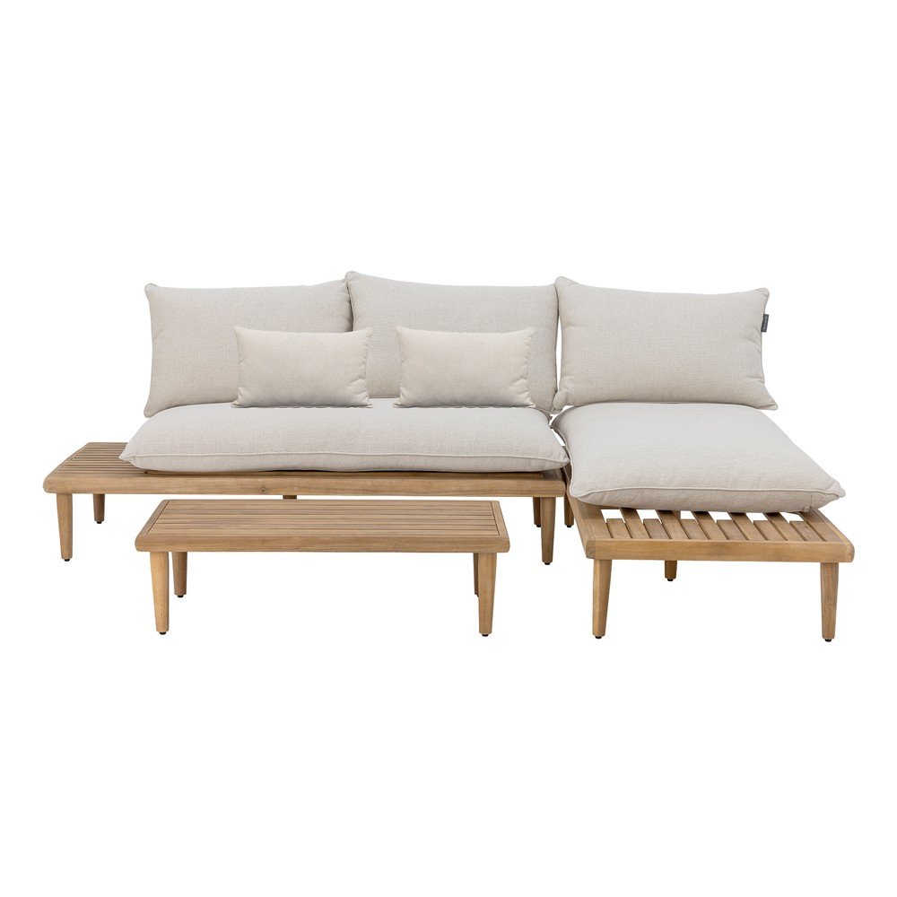 Bézs akácfa háromszemélyes kerti lounge szett Cesano – Bloomingville