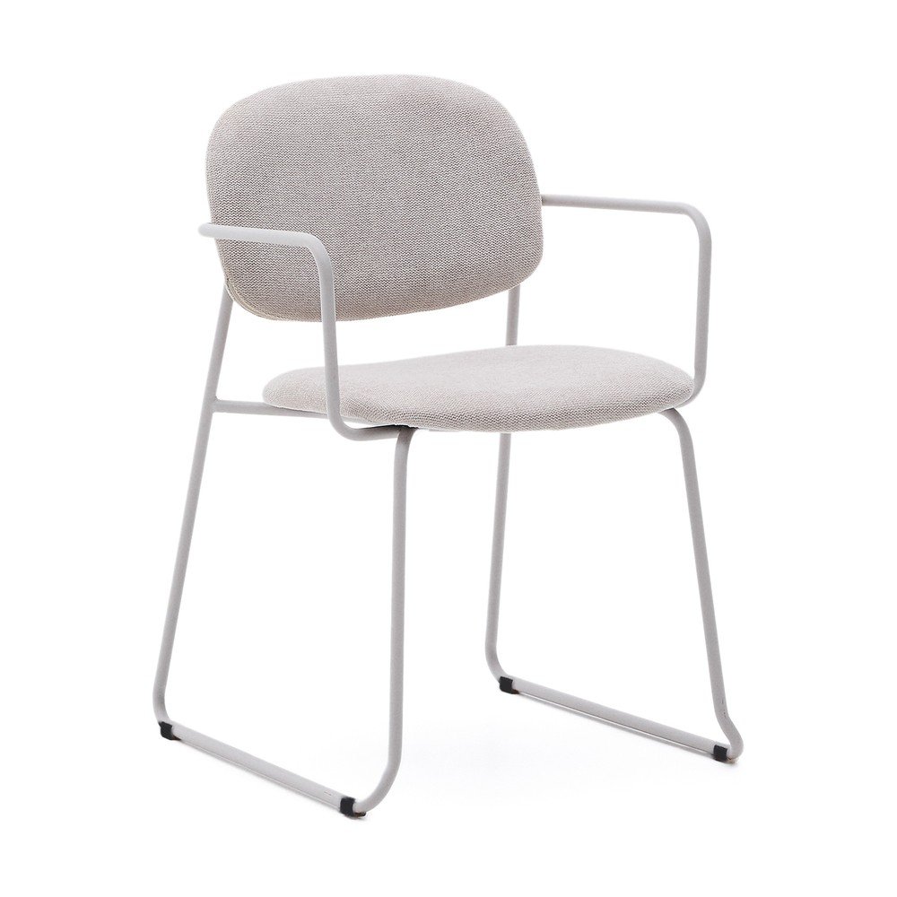 Bézs fém karfás étkezőszék Meli – Kave Home