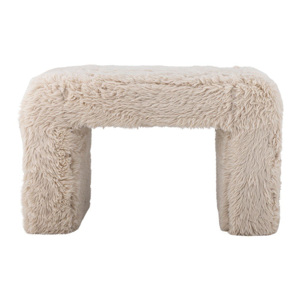 Bézs műszőrme puff Bobbie – Bloomingville