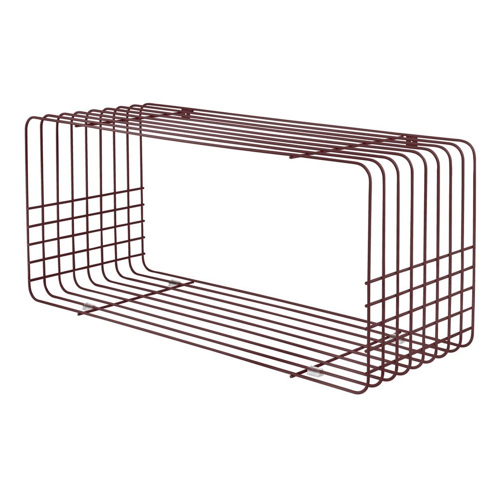 Borvörös többszintes fém fali polc 70 cm Wire – Mette Ditmer Denmark