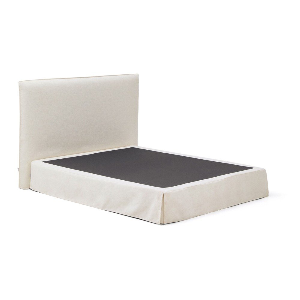 Fehér kárpitozott franciaágy 160x200 cm Jaira – Kave Home