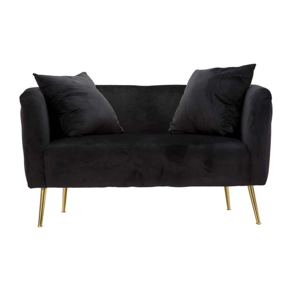 Fekete bársony kanapé 127 cm Bucarest – Mauro Ferretti