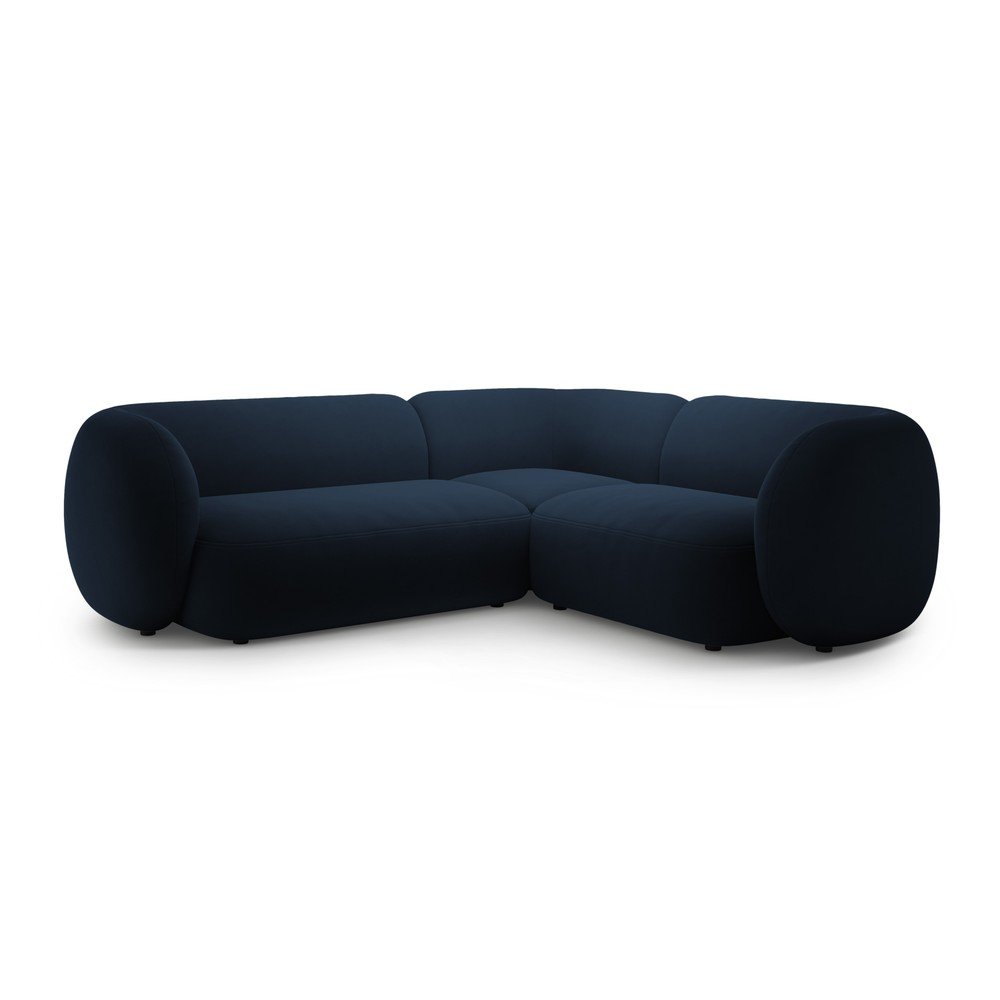 Kék bársony sarokkanapé (jobb oldali-L alakú) Kate – Micadoni