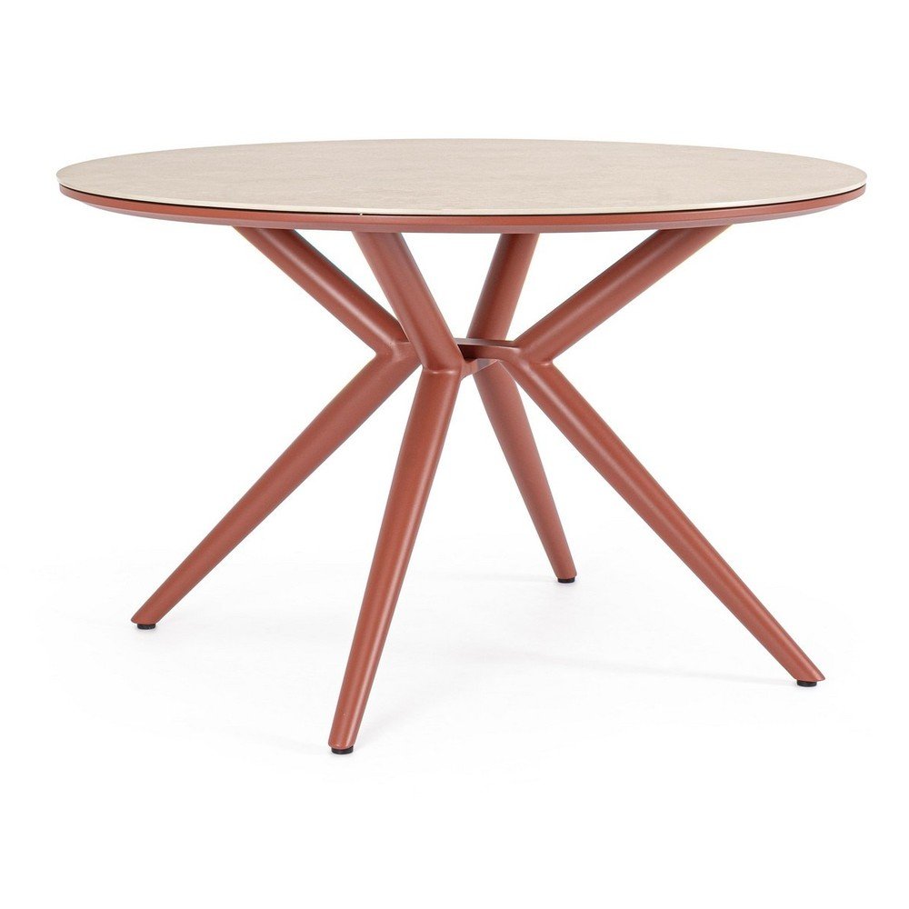 Kerek kerti étkezőasztal kő asztallappal ø 120 cm Cabas – Bizzotto